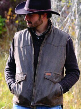 Outback Trading Company Landsman Vest Brown Tribal Fleece XL Western